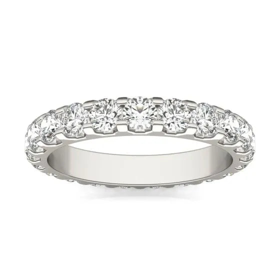 2 CTW Round Lab Grown Diamond Band 14K White Gold (G-Vs)