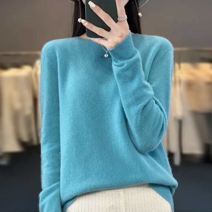 Fall/Winter 2024 New Cashmere Sweater Women's Sweater 100% Merino Wool Fashion O-Neck Autumn Warm Pullover