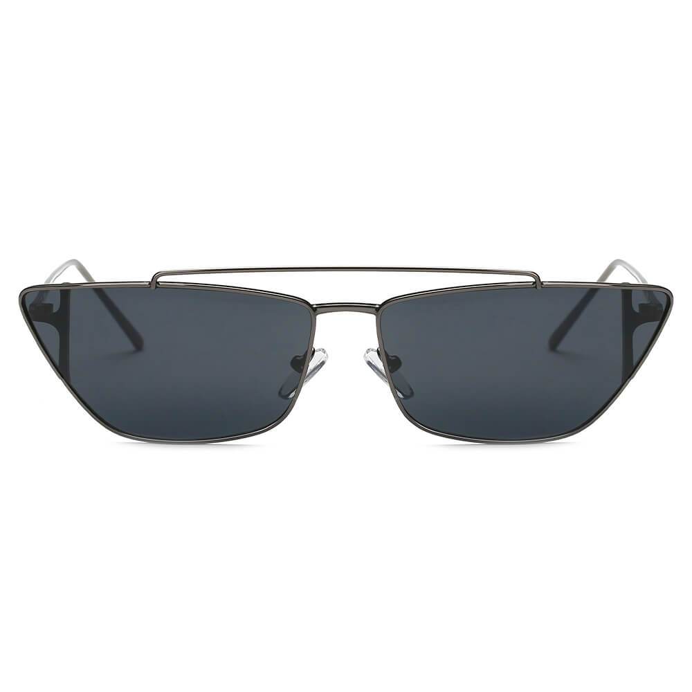 ESTEVAN | S3008 - Women Metal Retro Flat Lens Rectangular Sunglasses