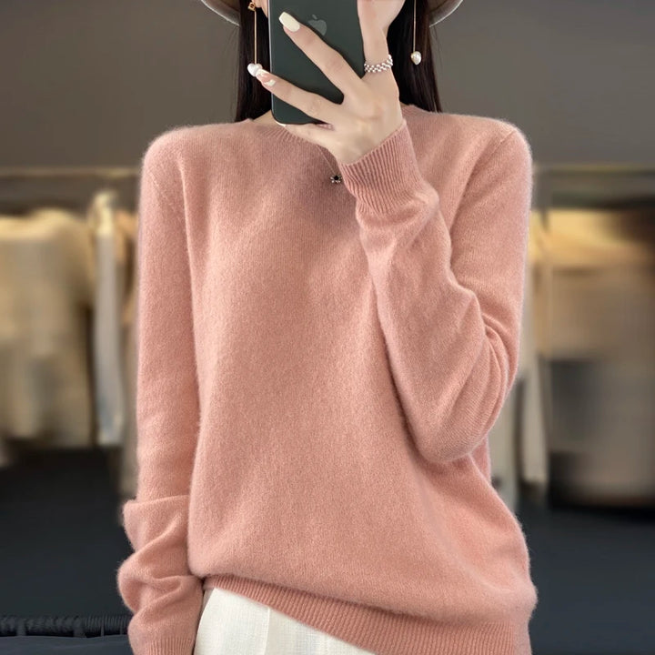 Fall/Winter 2024 New Cashmere Sweater Women's Sweater 100% Merino Wool Fashion O-Neck Autumn Warm Pullover