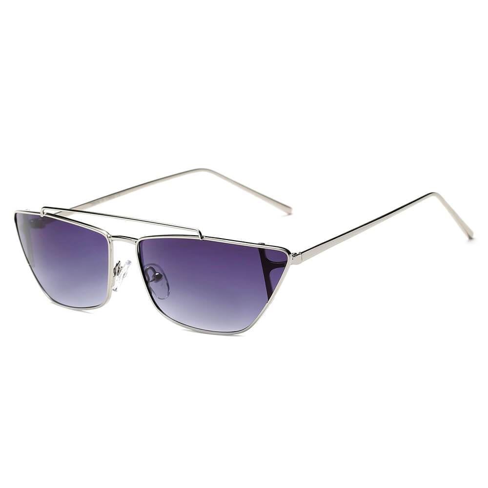 ESTEVAN | S3008 - Women Metal Retro Flat Lens Rectangular Sunglasses