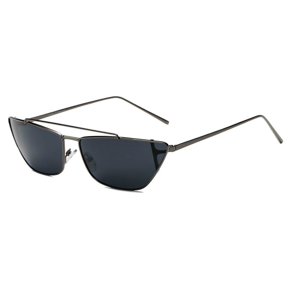 ESTEVAN | S3008 - Women Metal Retro Flat Lens Rectangular Sunglasses