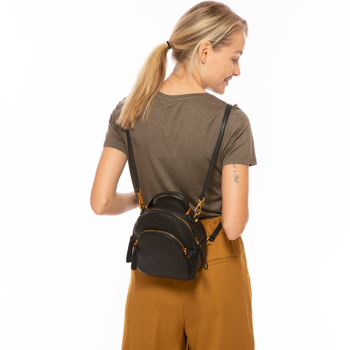 Amanda Black Convertible Backpack Purse