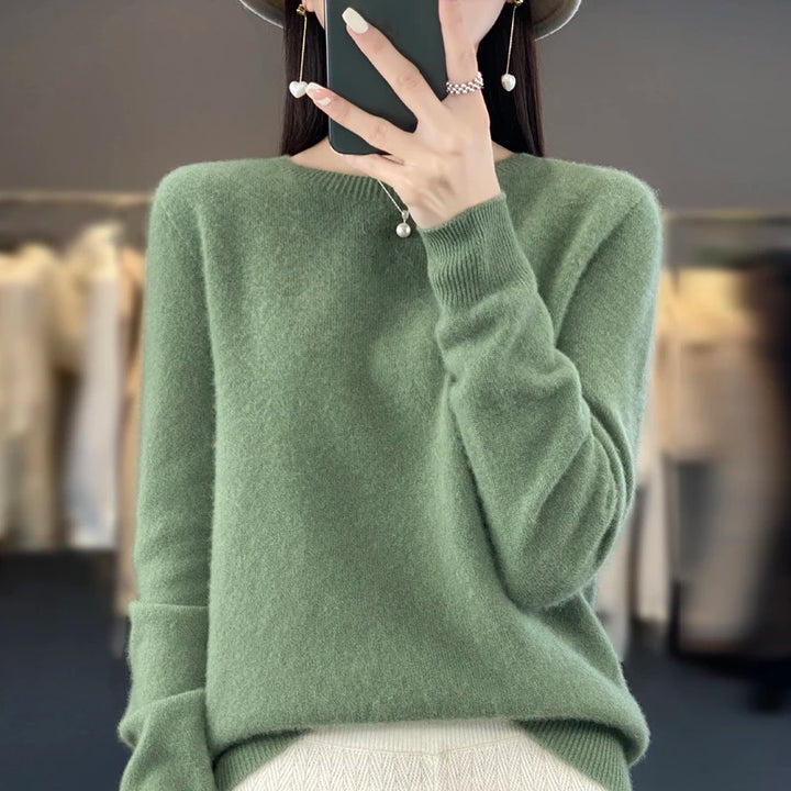 Fall/Winter 2024 New Cashmere Sweater Women's Sweater 100% Merino Wool Fashion O-Neck Autumn Warm Pullover