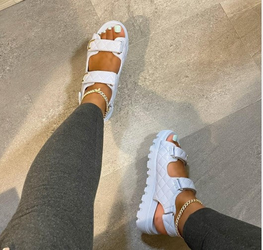 New the Magic Sticks Shoes Hook Loop Platform Sandals Buckle Shoes Designer Brand Women Shoes and Sandals Women Fasion Sandal