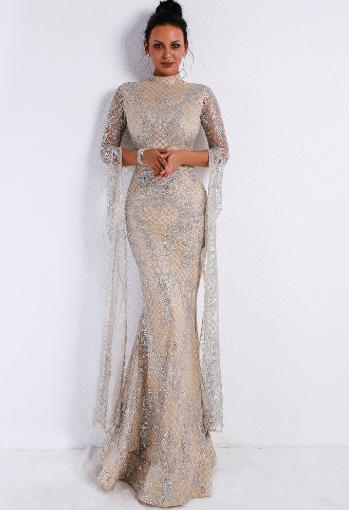 High Neck Evening Gown