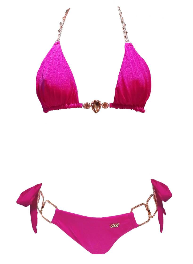 Tessa Triangle Top & Tie Side Bottom - Pink