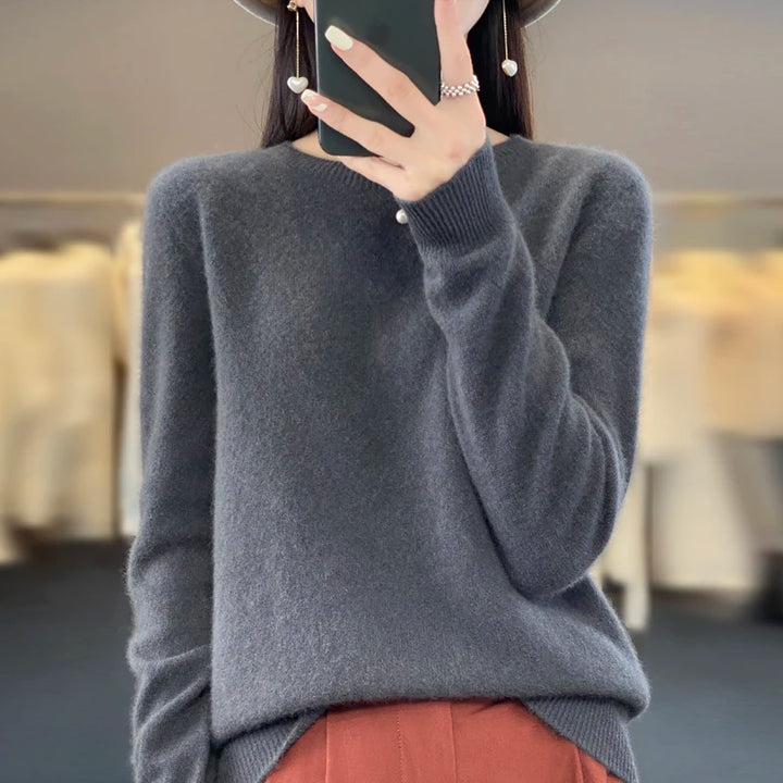 Fall/Winter 2024 New Cashmere Sweater Women's Sweater 100% Merino Wool Fashion O-Neck Autumn Warm Pullover