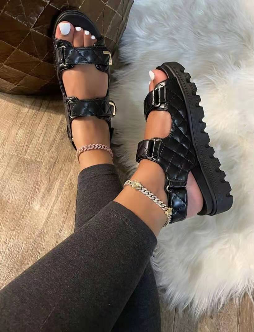 New the Magic Sticks Shoes Hook Loop Platform Sandals Buckle Shoes Designer Brand Women Shoes and Sandals Women Fasion Sandal