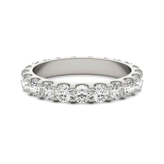 2 CTW Round Lab Grown Diamond Band 14K White Gold (G-Vs)