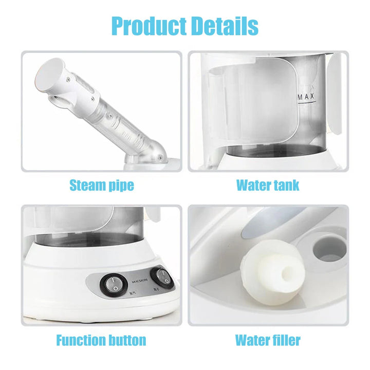 Face Vaporizer Vapour Hot Mist Vaporizador Facial Steamer Skin Care Relax Moisturizer Beauty Aroma Herbal Steaming Face Spa Tool