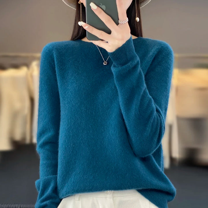 Fall/Winter 2024 New Cashmere Sweater Women's Sweater 100% Merino Wool Fashion O-Neck Autumn Warm Pullover