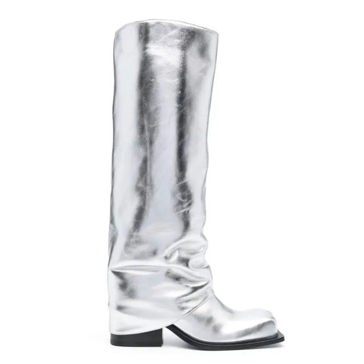 Baddie Barrel Boot - Silver