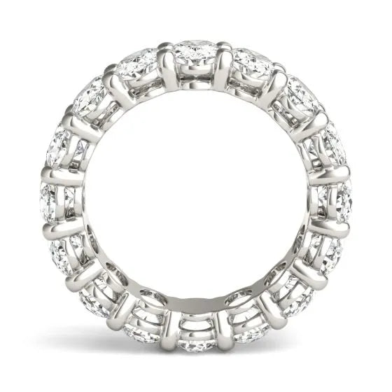 5 5/8 CTW Oval Lab Grown Diamond Couture Classic Eternity Ring 14K White Gold (G-Vs)