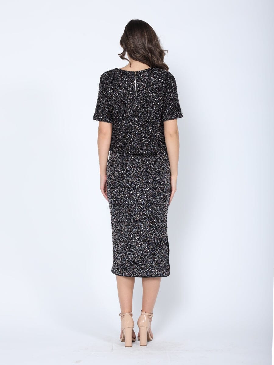 Sequined Midi Pencil Skirt