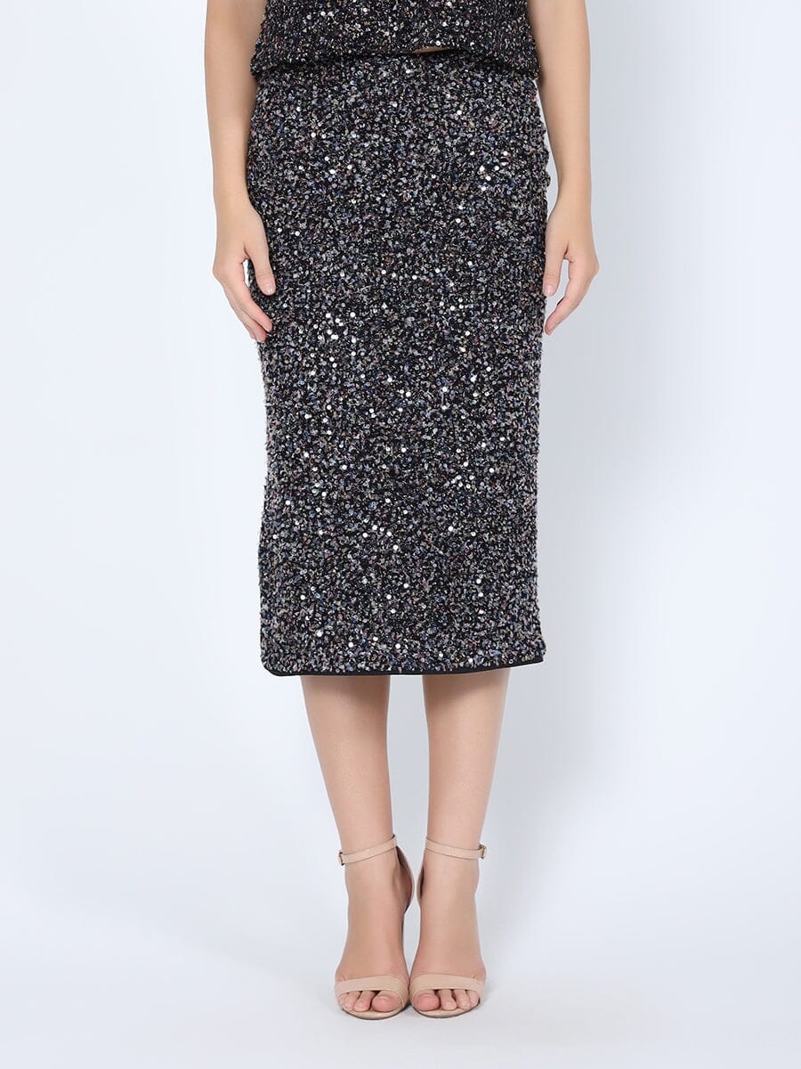 Sequined Midi Pencil Skirt