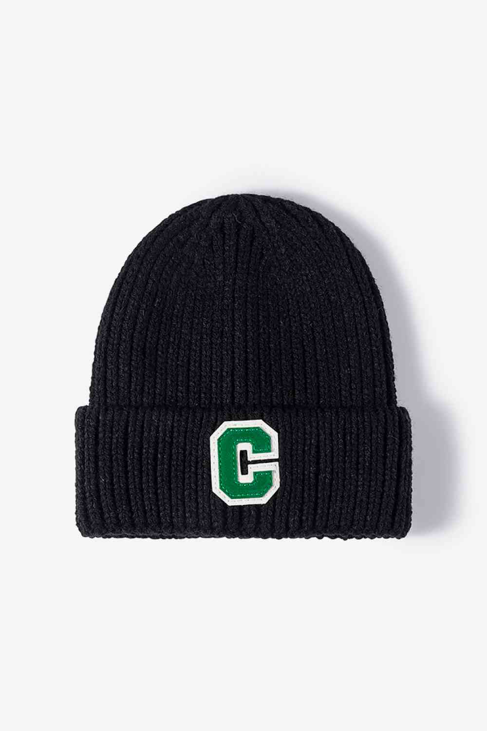 Letter C Patch Cuffed Beanie