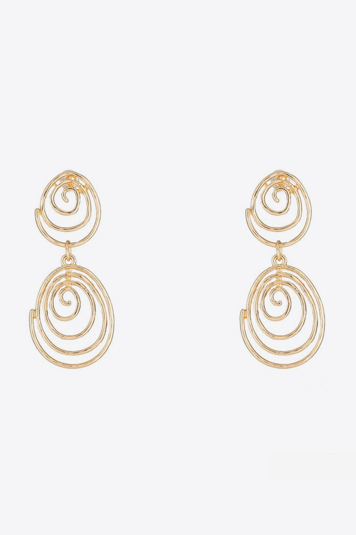 18K Gold-Plated Alloy Spiral Earrings