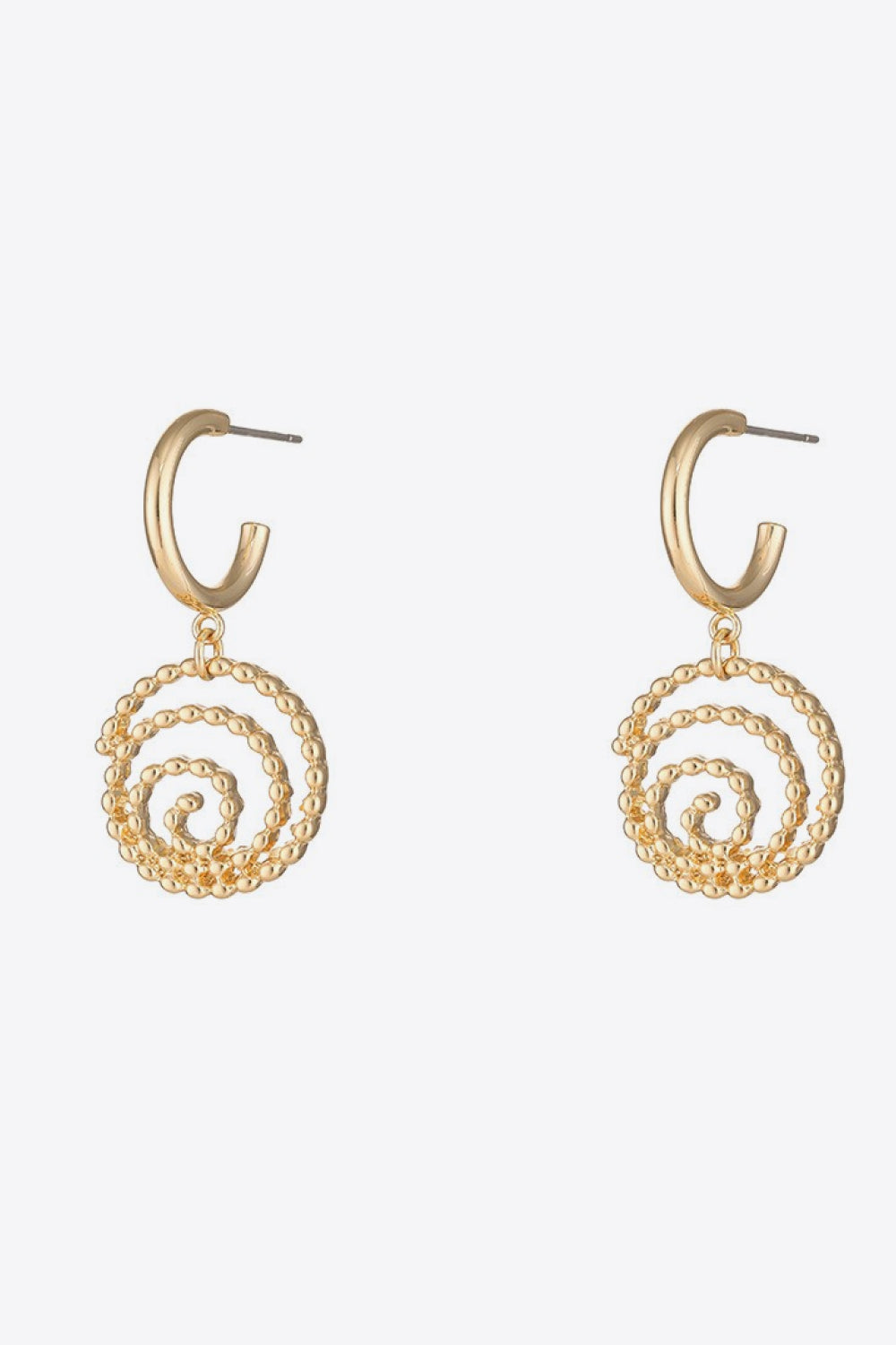 18K Gold-Plated Alloy Spiral Earrings