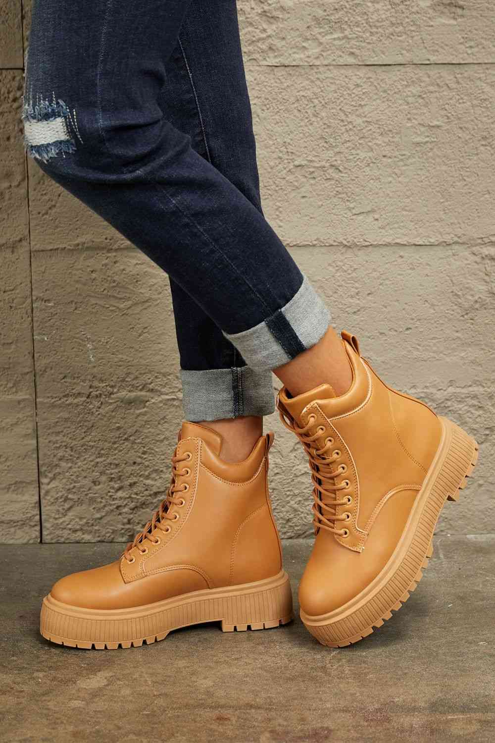 East Lion Corp Platform Combat Boots