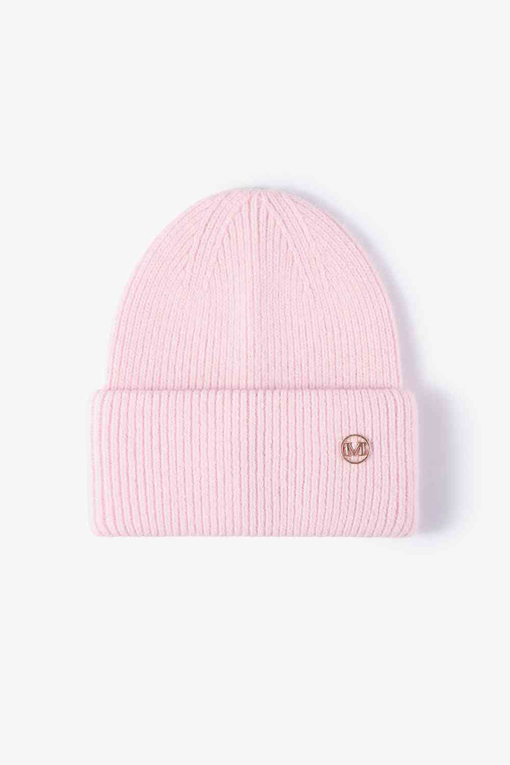 M Rib-Knit Cuff Beanie