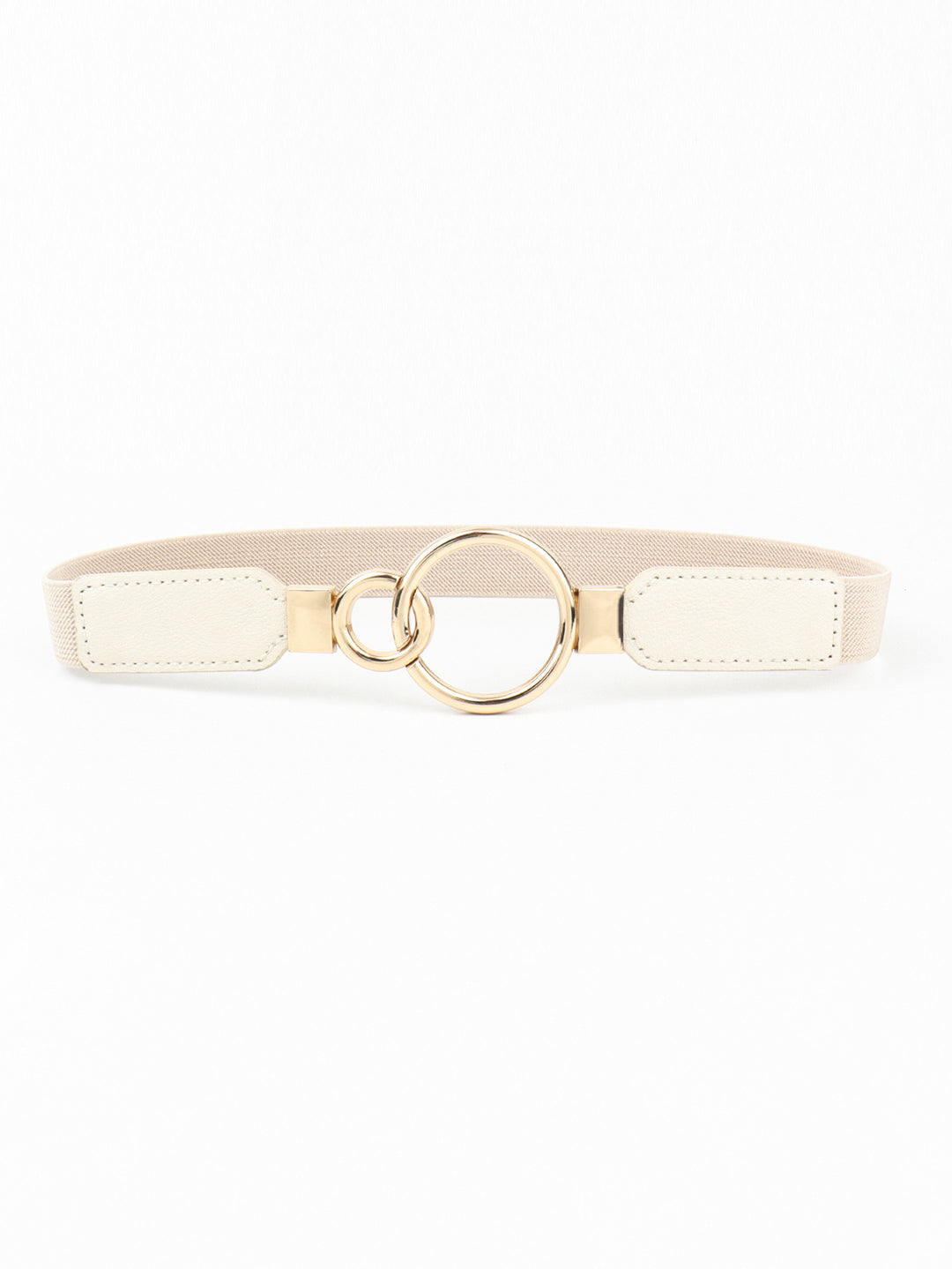 Double Ring Buckle Elastic PU Belt