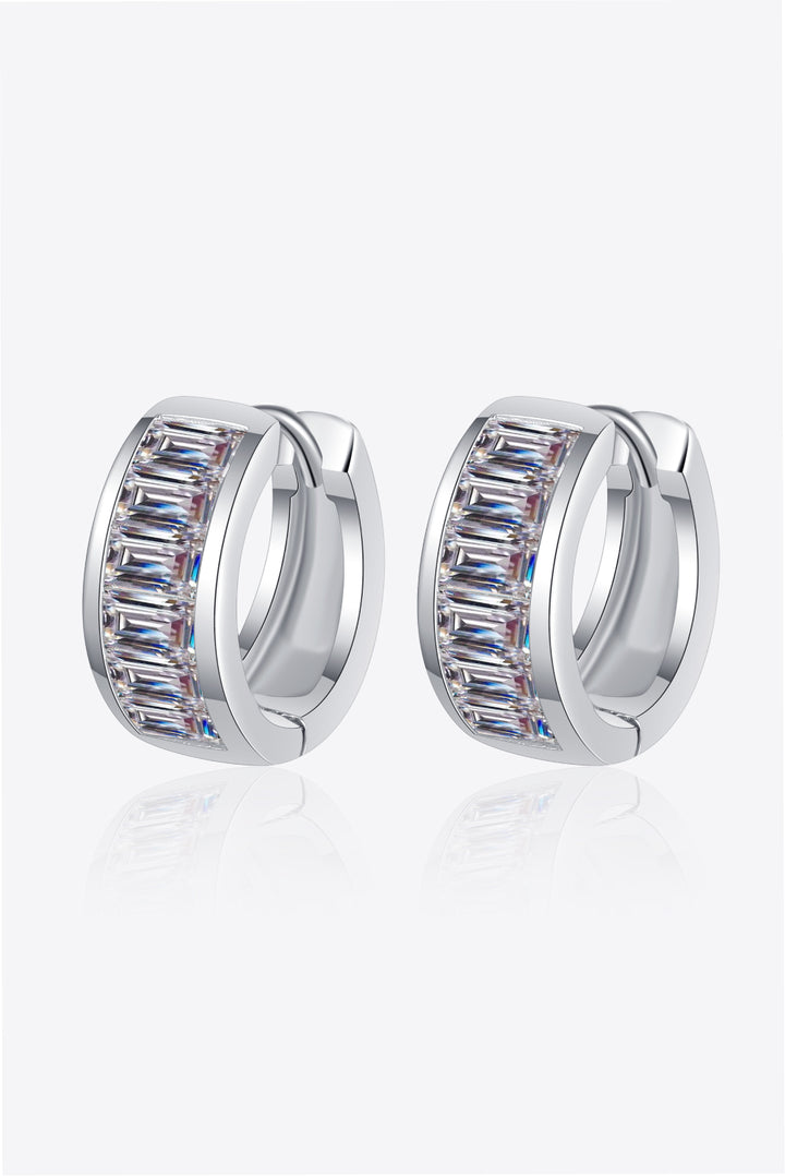 1.8 Carat Moissanite 925 Sterling Silver Huggie Earrings