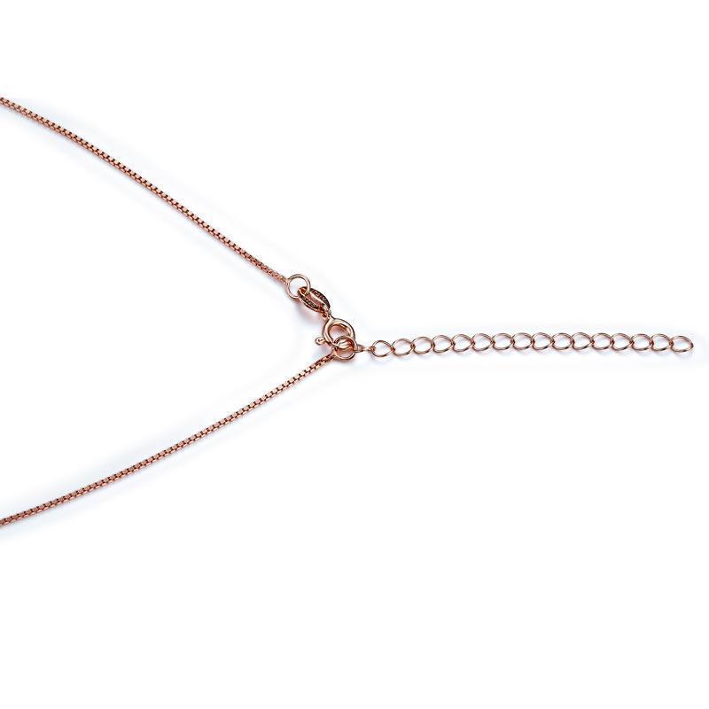 Silver Necklaces - Dancing Stone Pendant Necklace Solid 925 Sterling Silver Rose Gold Plated