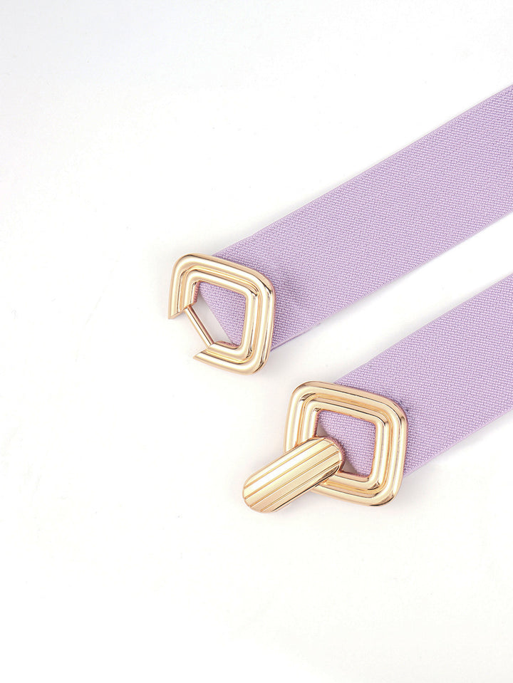 Geometric Buckle Elastic Wide Belt