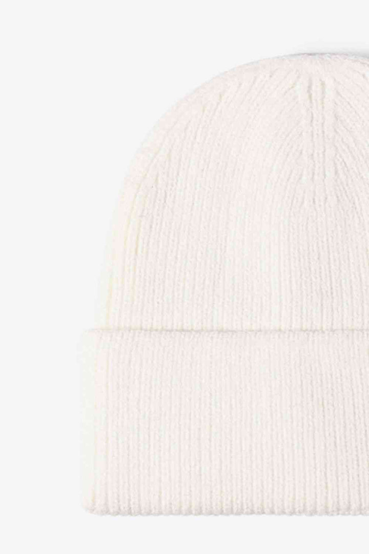 Letter N Patch Cuffed Knit Beanie