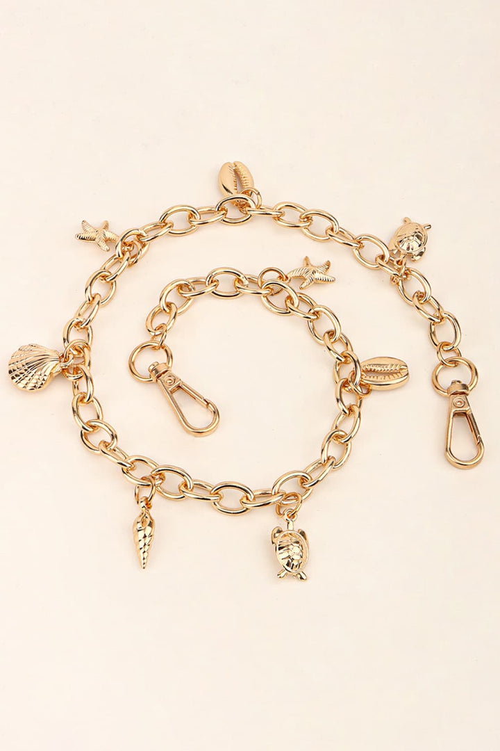 Sea Element Charm Iron Chain Belt