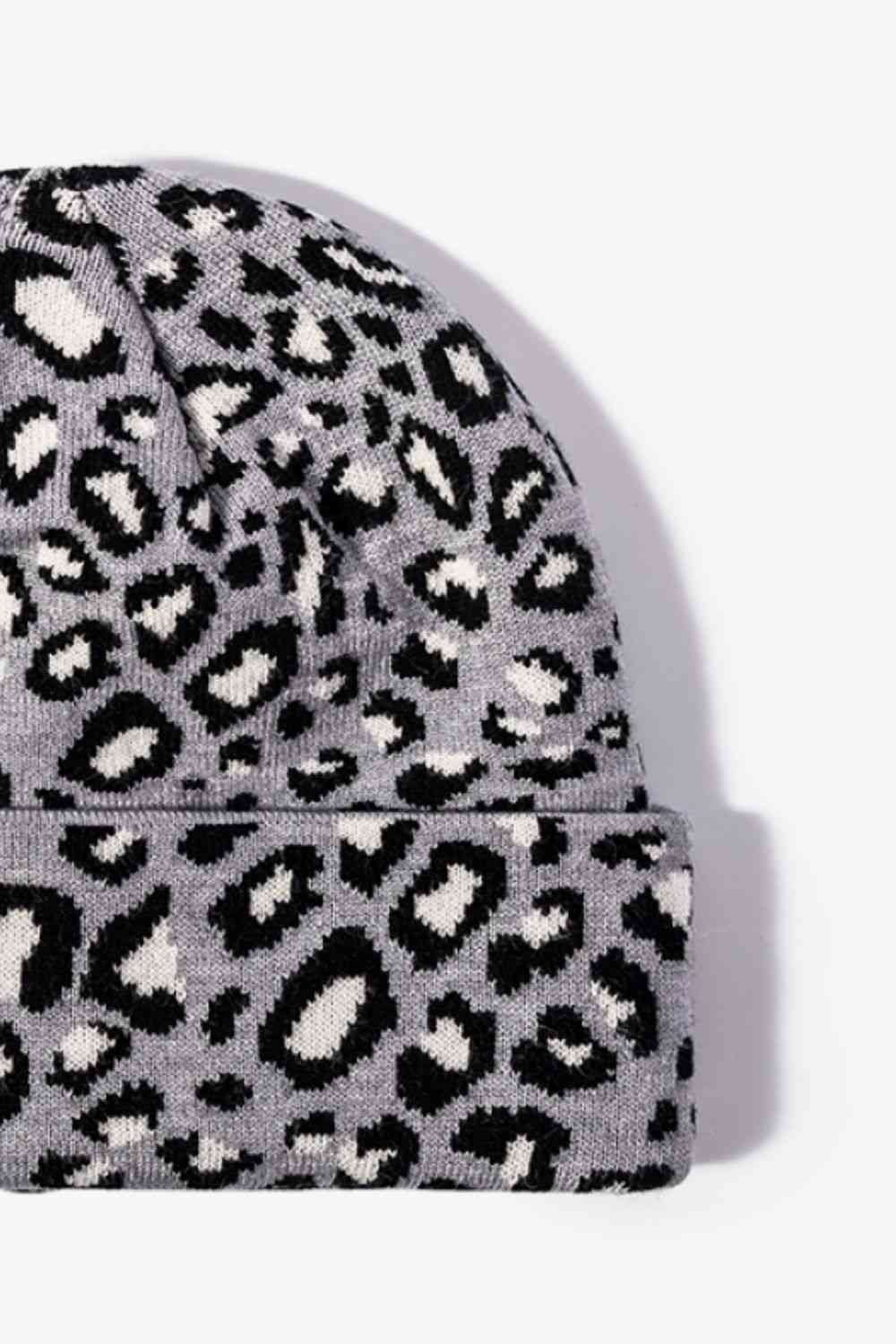 Leopard Pattern Cuffed Beanie