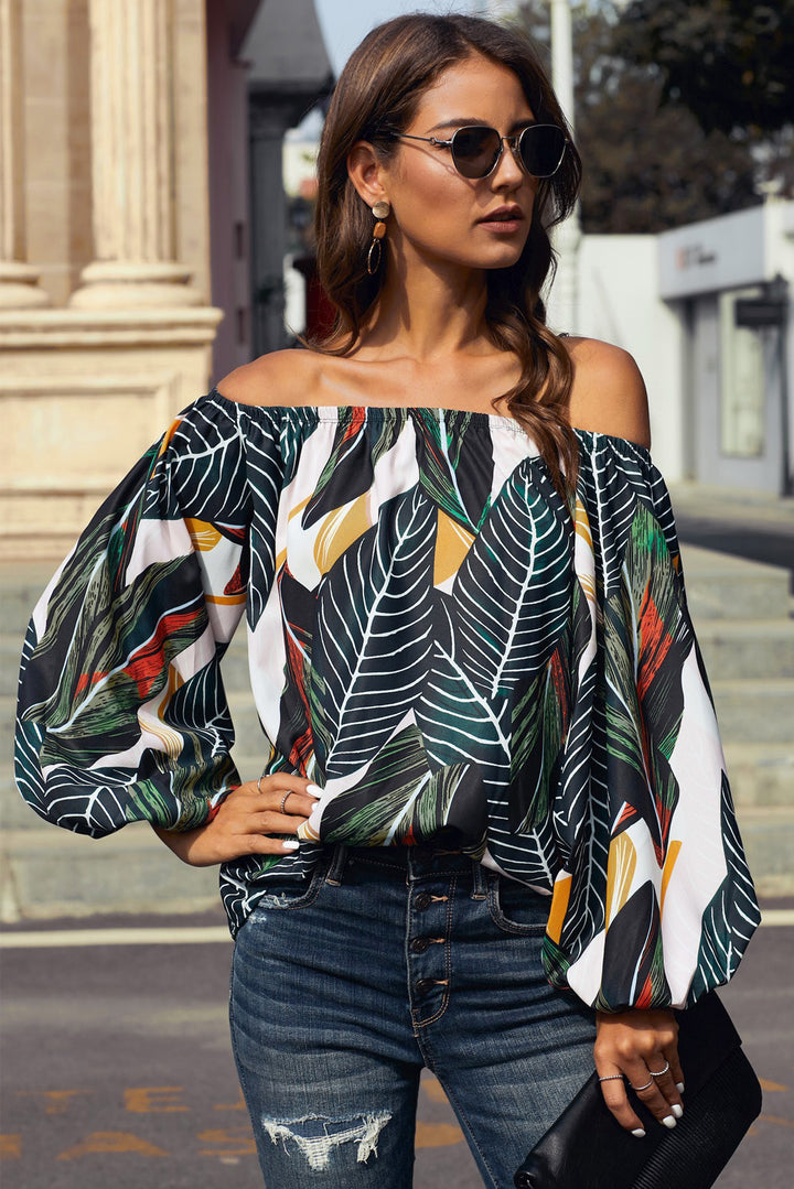 Off-Shoulder Balloon Sleeve Top