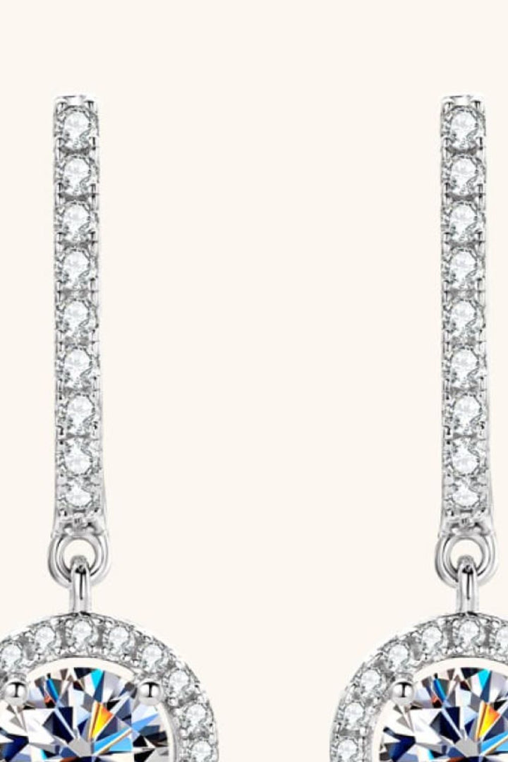 2 Carat Moissanite 925 Sterling Silver Drop Earrings