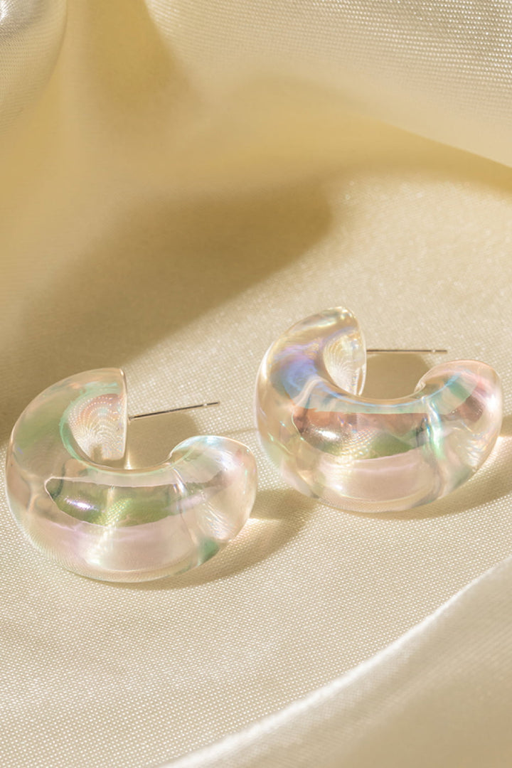 Resin C-Hoop Earrings