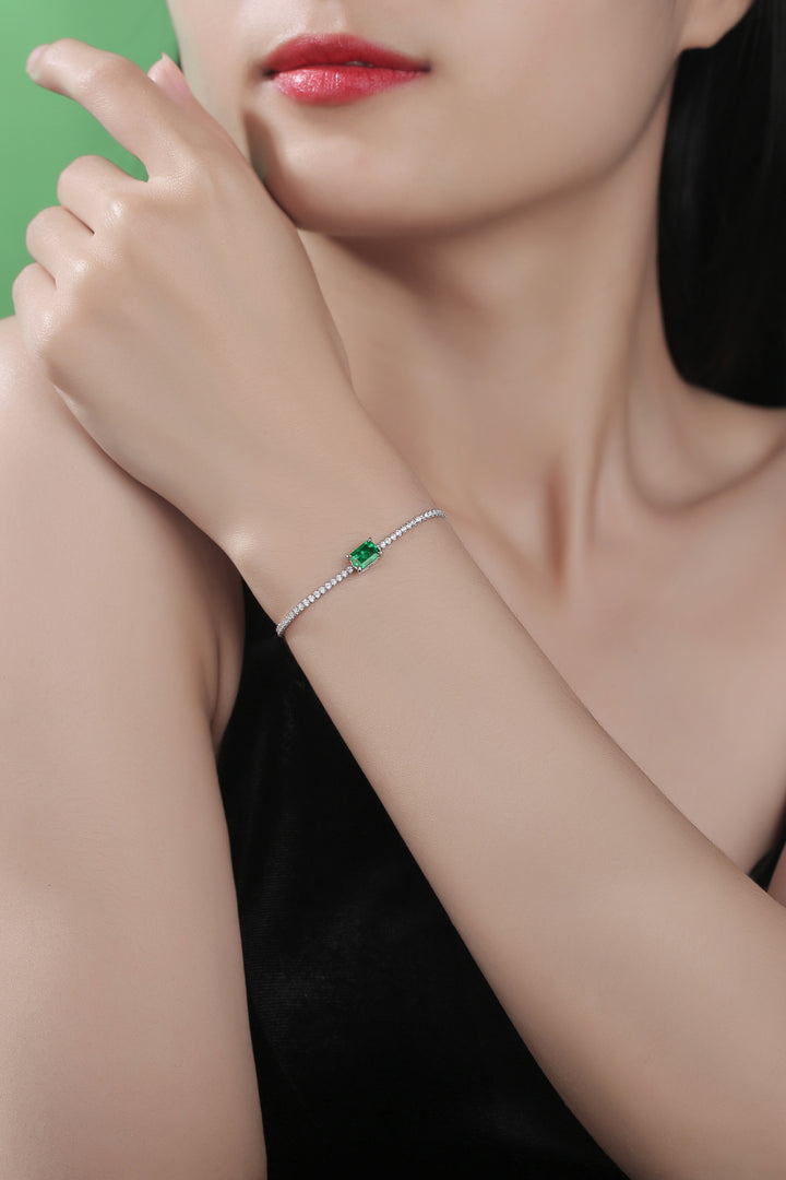 1 Carat Lab-Grown Emerald Bracelet